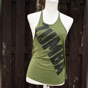 Customized Zumba army green halter top
